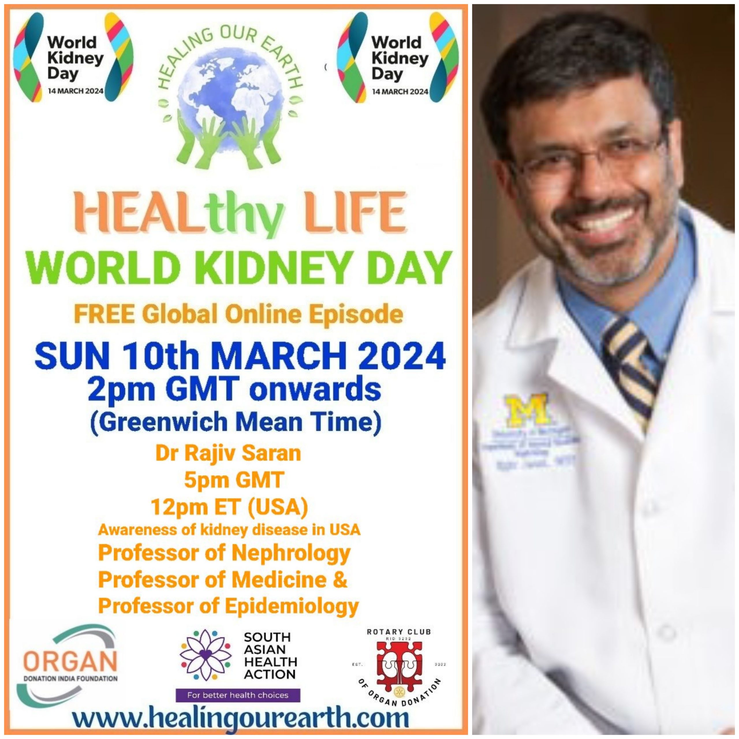 A poster for the healthy life world kidney day.
