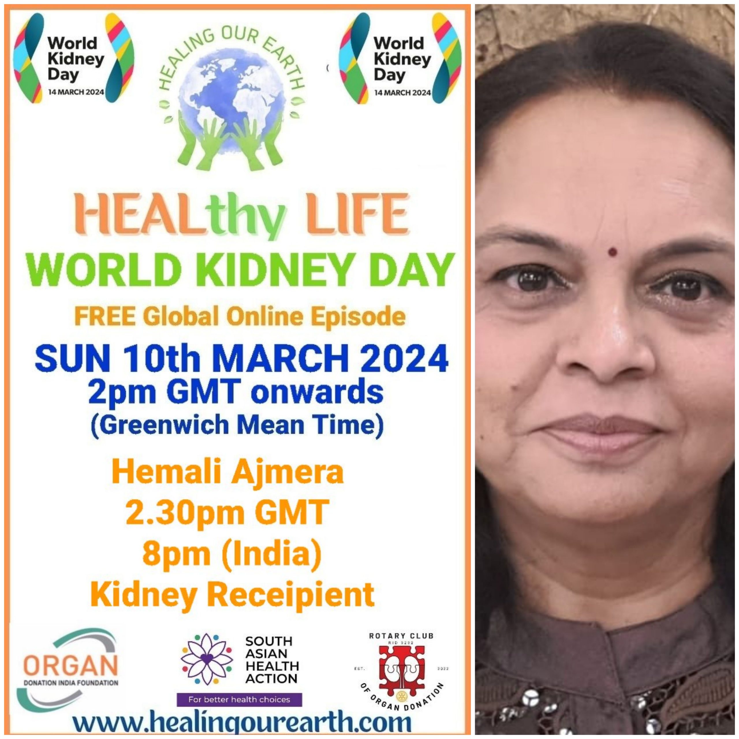 A poster for healthy life world kidney day.