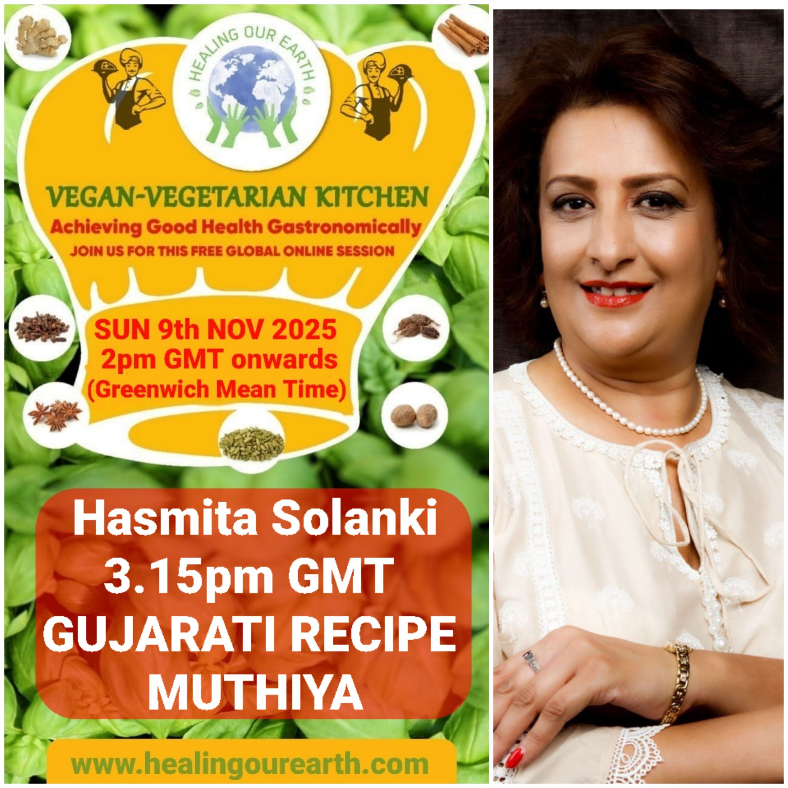 Poster for a vegan-vegetarian online event featuring Dinah Salonga, on Sunday, 23rd March at 2pm GMT. The topic is "Nutrition and Sleep: Diet’s Effect on Sleep." Includes event details, time conversions, logos, and a photo of a person smiling in a casual setting.