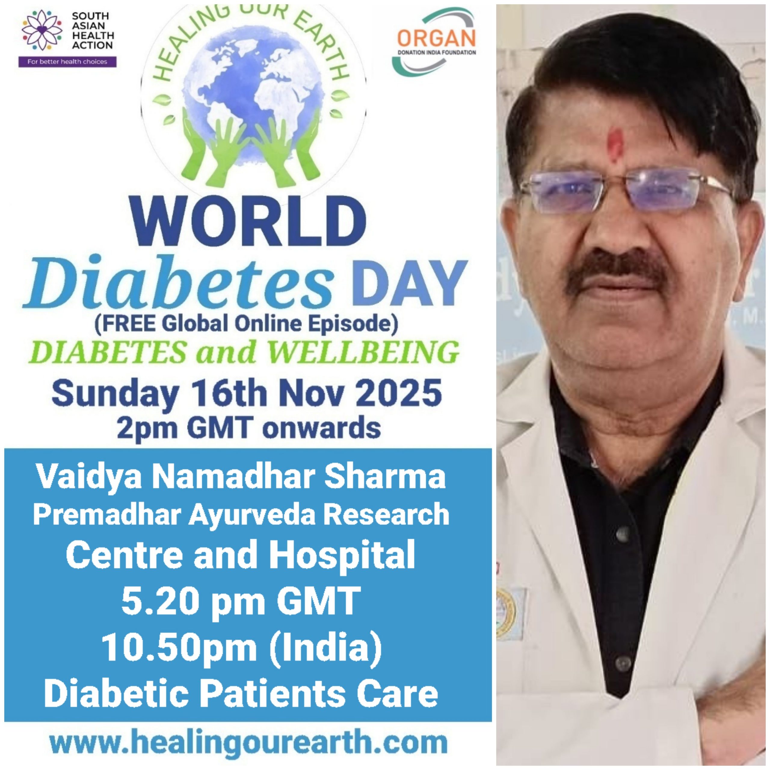 Promotional flyer for KidzNTeenz event by Healing Our Earth featuring Dr. Amrita Sharma. Event details: Sunday, July 14, 2024, at 2 PM BST (6:30 PM India). Features educational, fun content, and is hosted by senior anchor Dr. Amrita Sharma. The flyer includes a photo of Dr. Sharma and event details.