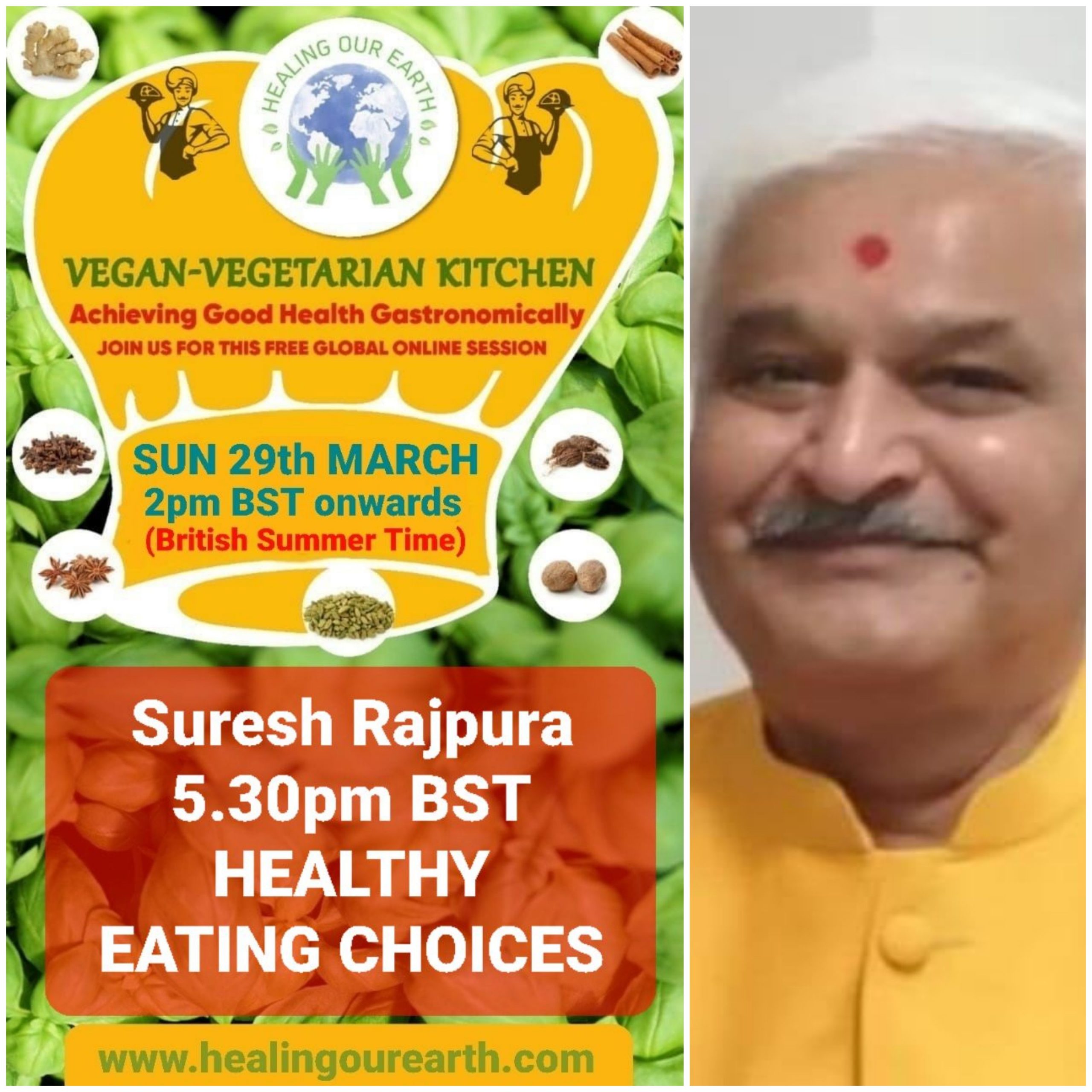 Poster for a vegan-vegetarian online event featuring Dinah Salonga, on Sunday, 23rd March at 2pm GMT. The topic is "Nutrition and Sleep: Diet’s Effect on Sleep." Includes event details, time conversions, logos, and a photo of a person smiling in a casual setting.