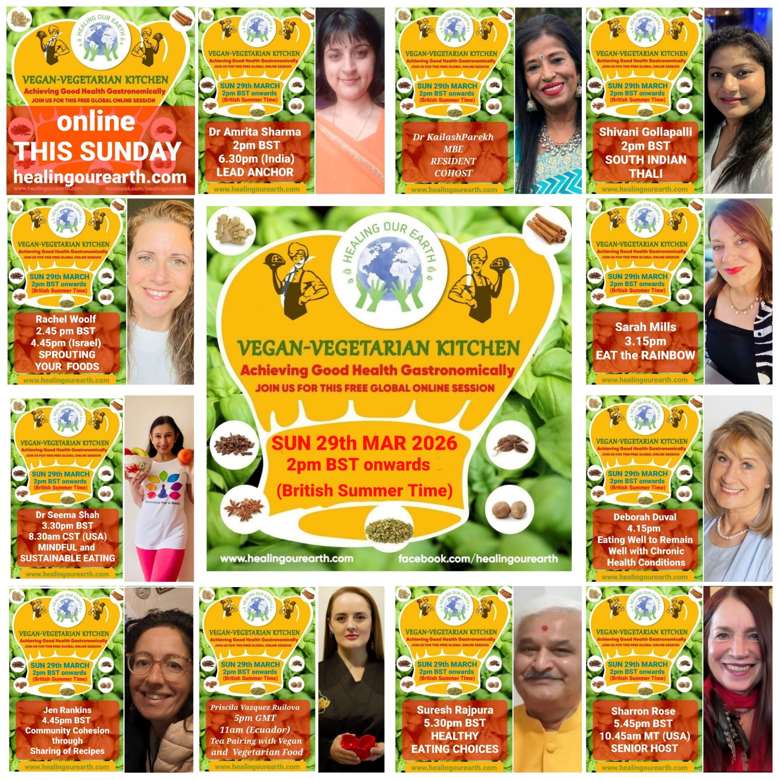 Poster for a vegan-vegetarian online event featuring Dinah Salonga, on Sunday, 23rd March at 2pm GMT. The topic is "Nutrition and Sleep: Diet’s Effect on Sleep." Includes event details, time conversions, logos, and a photo of a person smiling in a casual setting.