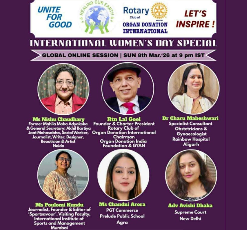 Flyer for International Women's Day Special by Healing Our Earth. It features a portrait of a smiling woman with gray hair on the right. The event, highlighting Timmy Cruz, is scheduled for 9th March 2025 at 2 PM GMT and 10 PM in the Philippines. Visit www.healingourearth.com.