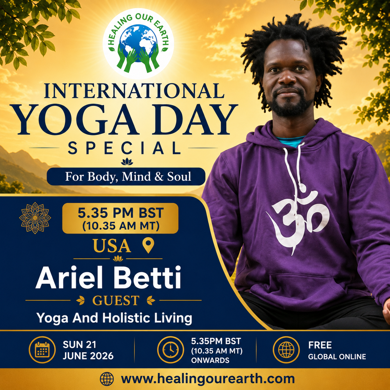 Ariel Betti — International Yoga Day Special, Healing Our Earth