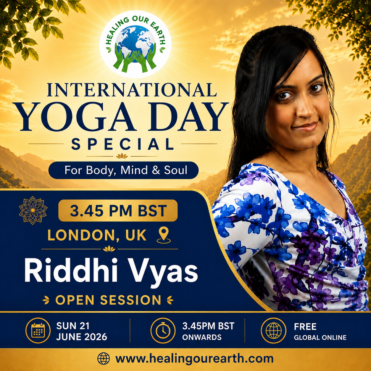 Riddhi Vyas — Open Session — International Yoga Day Special, Healing Our Earth