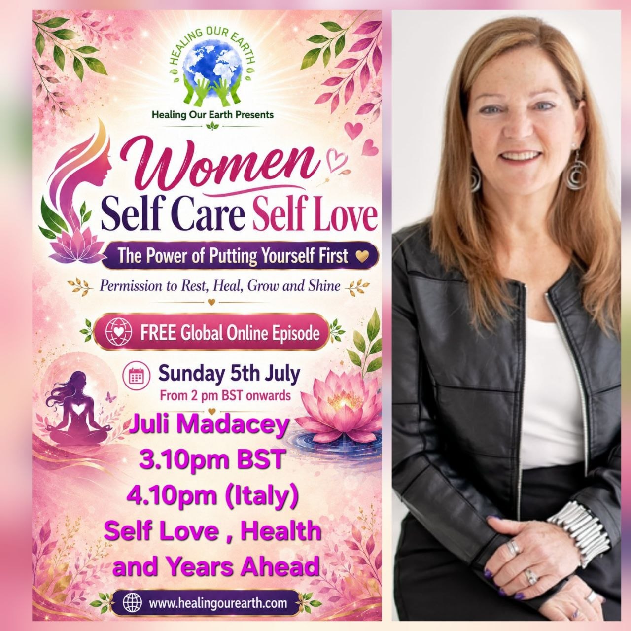 Juli Madacey speaking on self love, health and the years ahead.