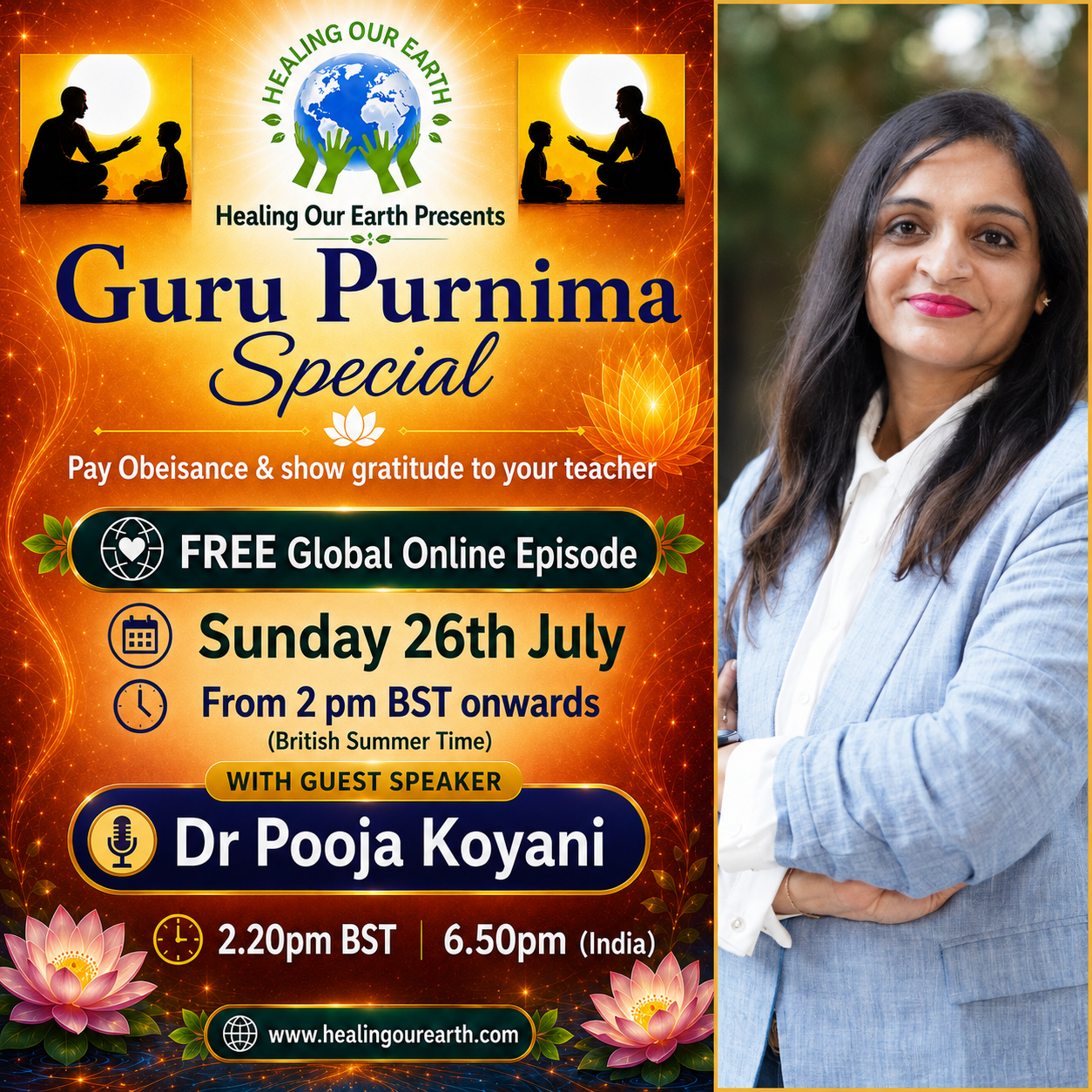 Dr Pooja Koyani, host opening.
