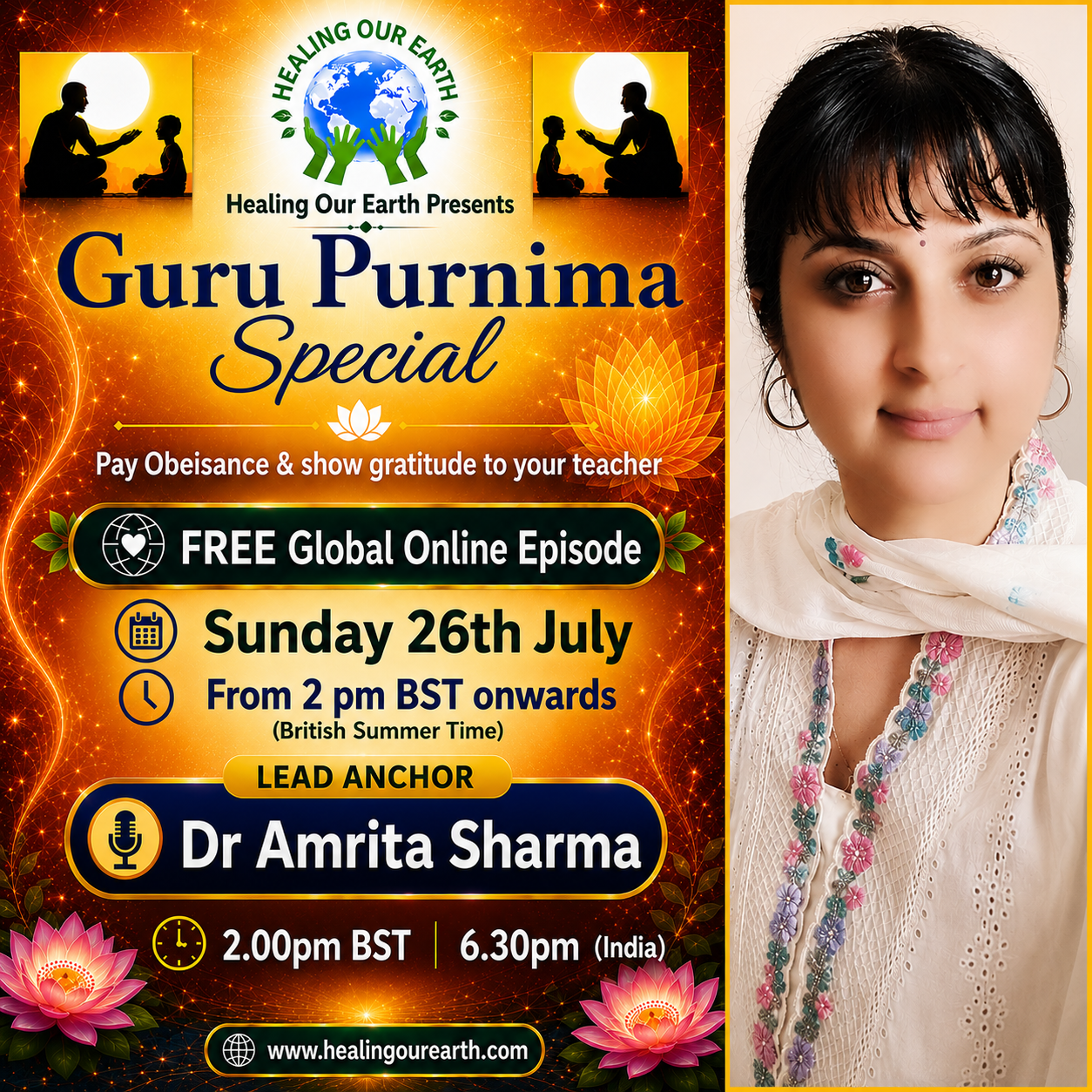 Dr Amrita Sharma, host opening.