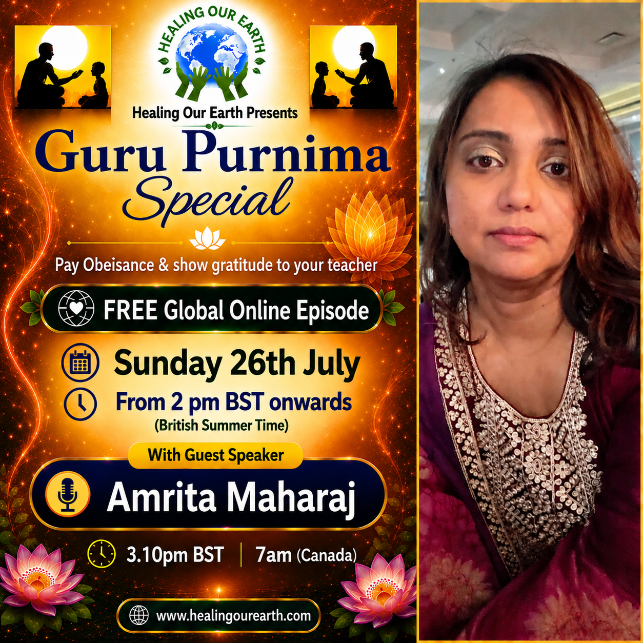 Amrita Maharaj, joining from Canada.