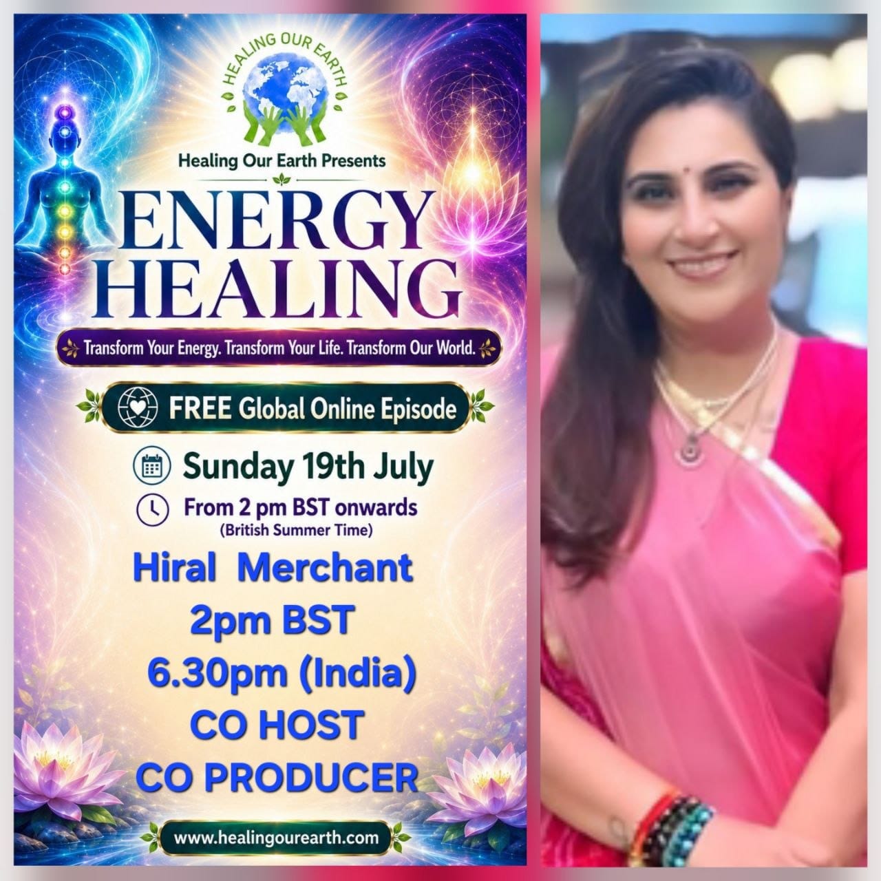 Hiral Merchant, co host and co producer.