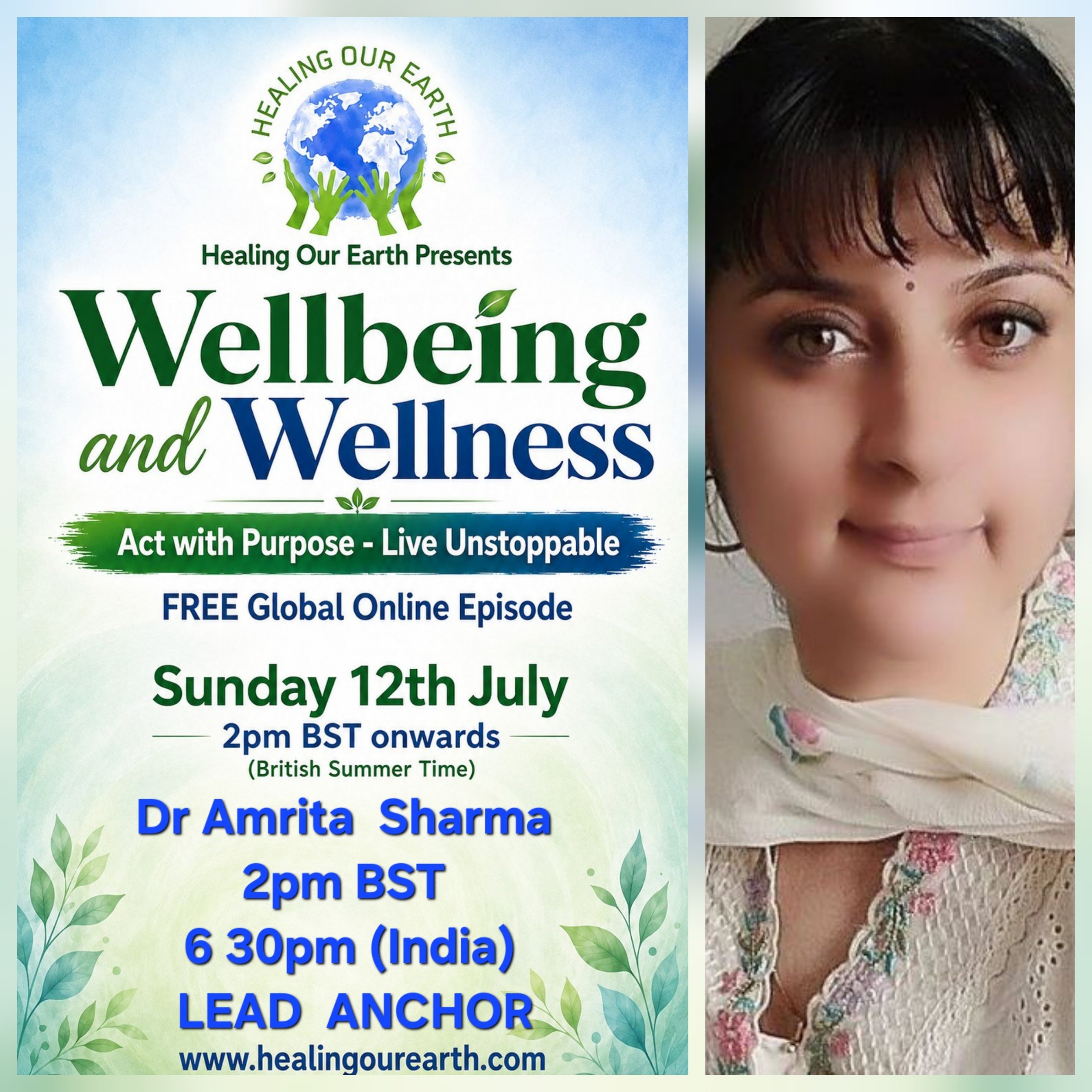 Dr Amrita Sharma, lead anchor for Wellbeing and Wellness.