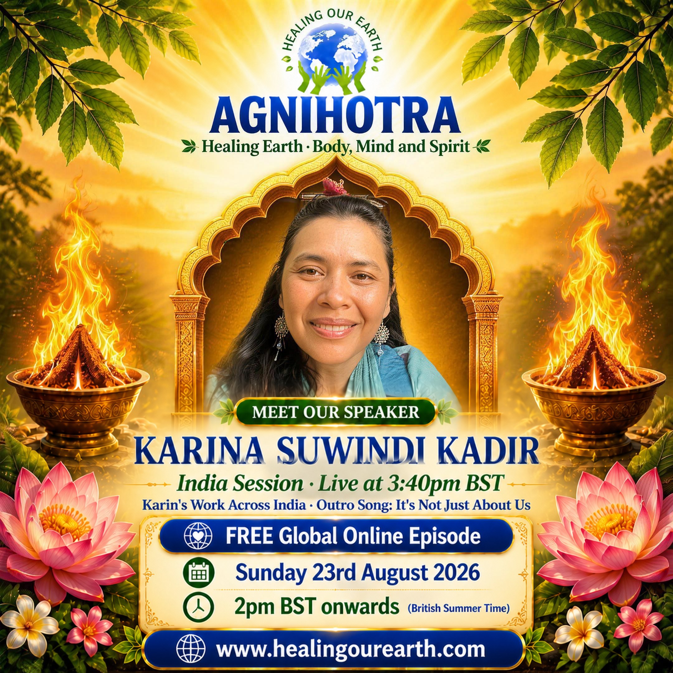 Karina Suwindi Kadir, India session at 3:40pm BST, Karin's work across India and the outro song