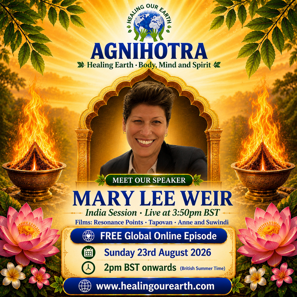 Mary Lee Weir, India session at 3:50pm BST, films Resonance Points, Tapovan, and Anne and Suwindi