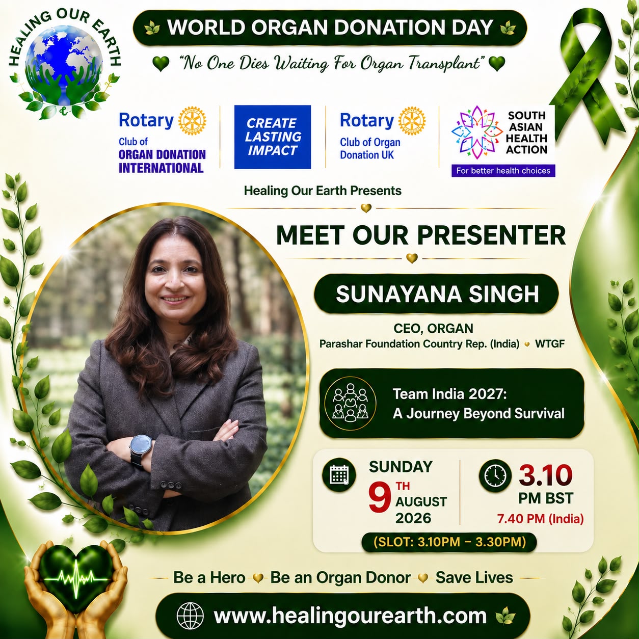 Sunayana Singh, CEO, ORGAN &middot; Parashar Foundation Country Rep (India) &middot; WTGF