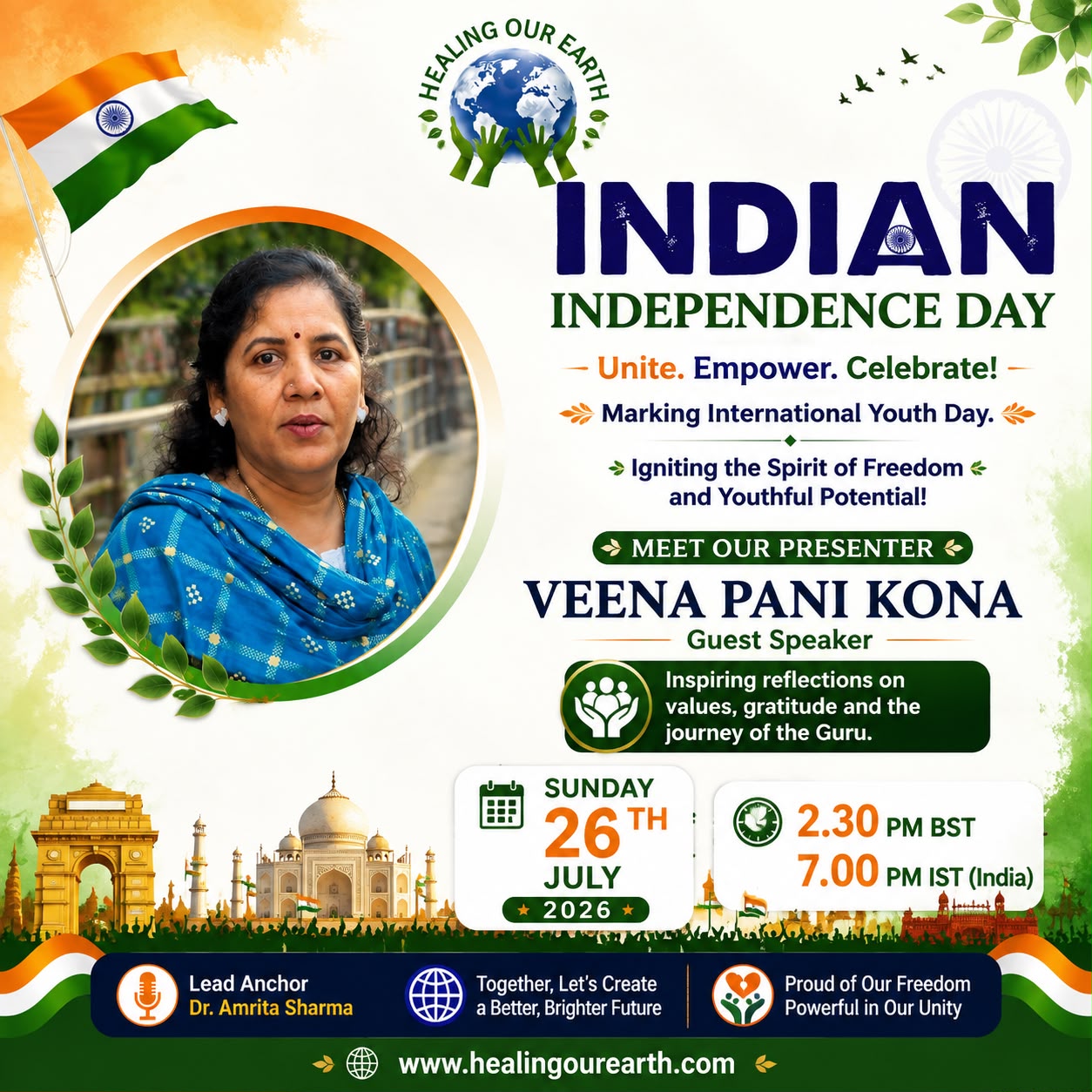 Veena Pani Kona, speaking at Indian Independence Day 2026