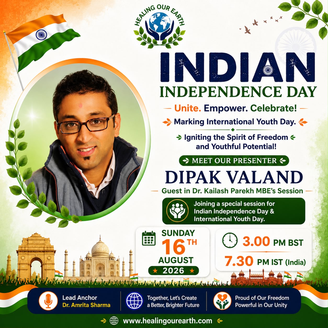 Dipak Valand, speaking at Indian Independence Day 2026