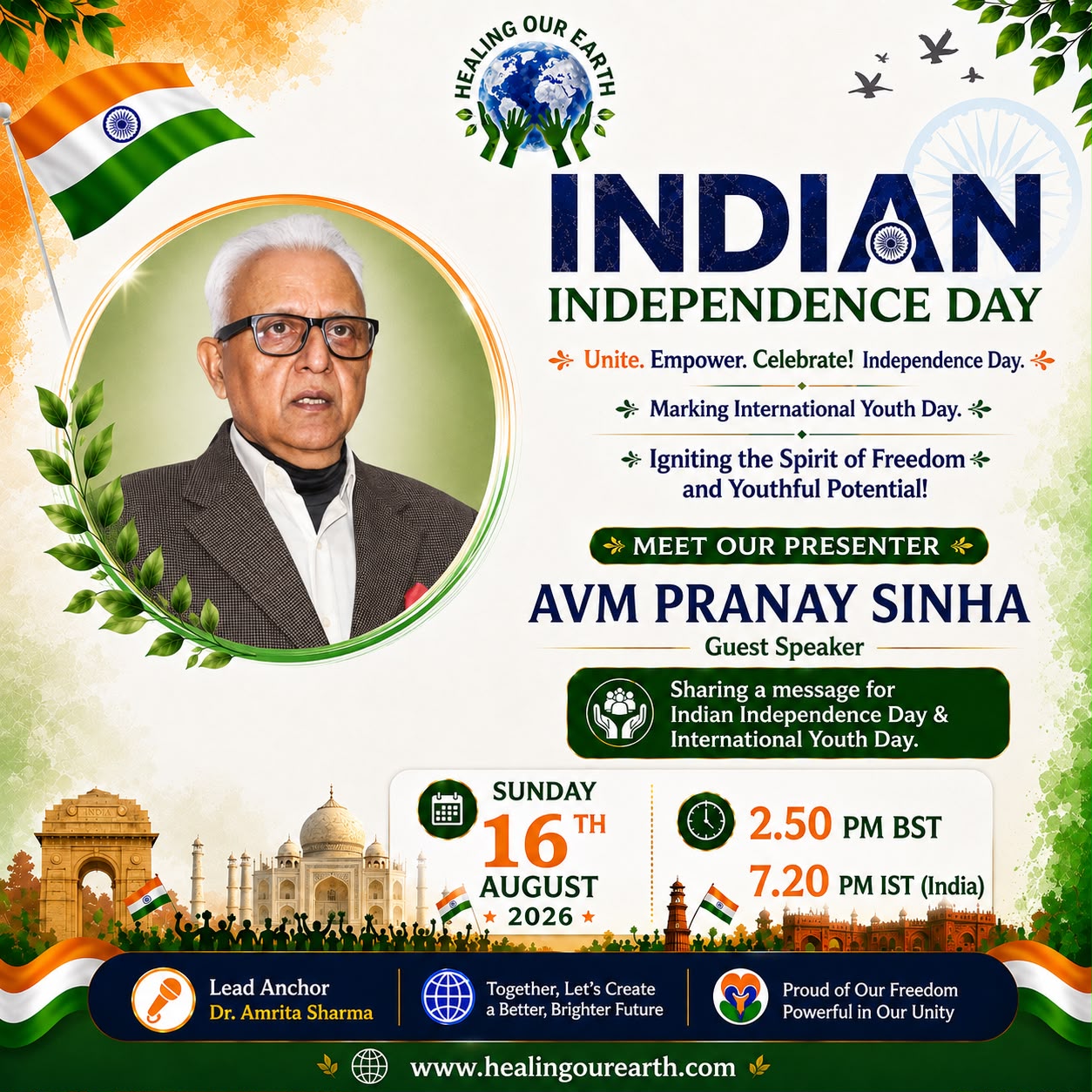 AVM Pranay Sinha, speaking at Indian Independence Day 2026
