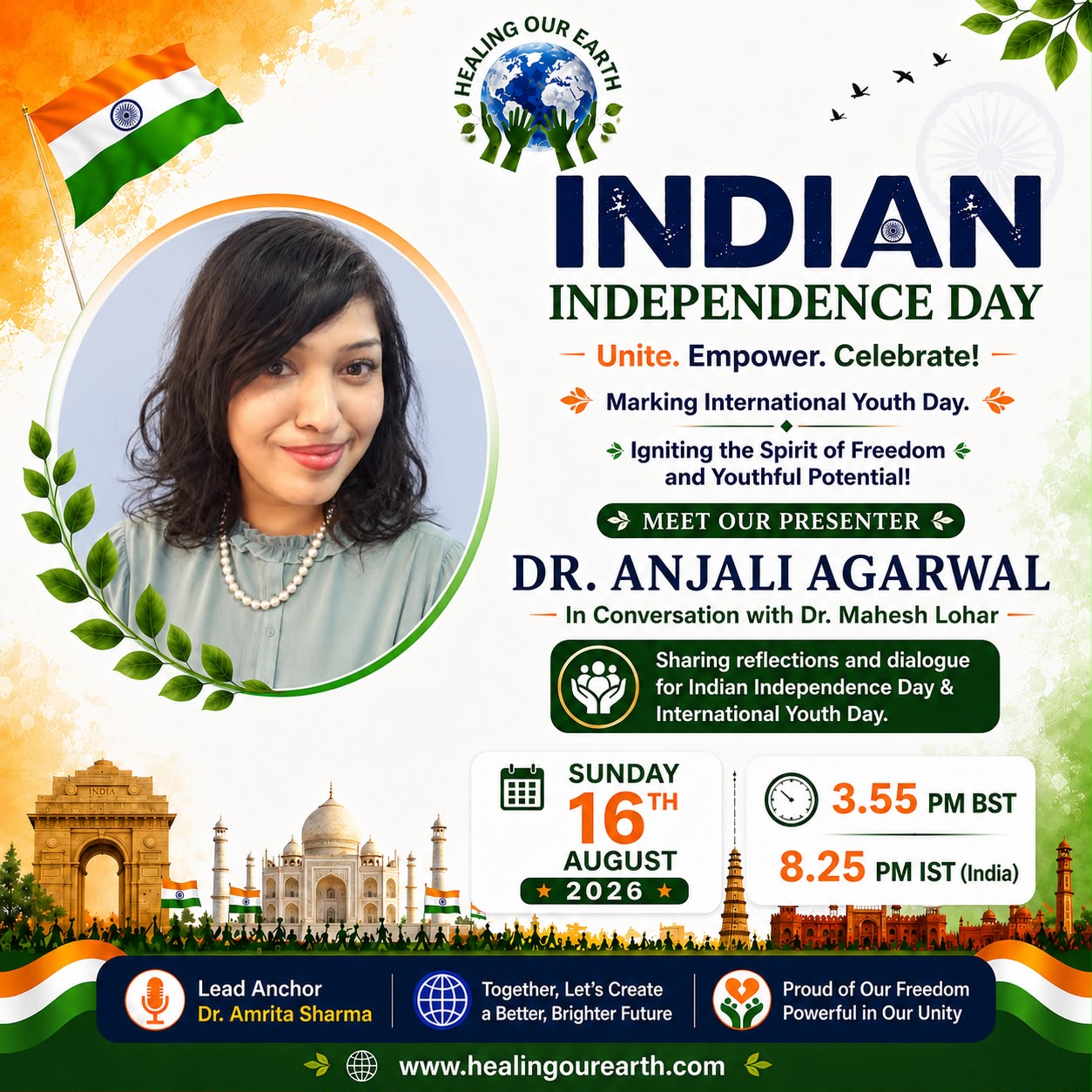 Dr Anjali Agarwal, speaking at Indian Independence Day 2026