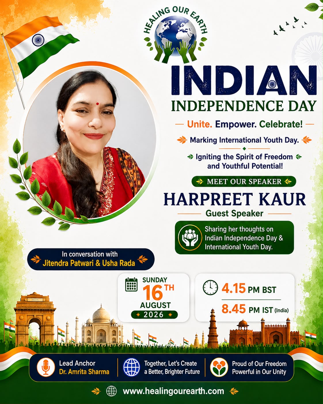 Harpreet Kaur, speaking at Indian Independence Day 2026