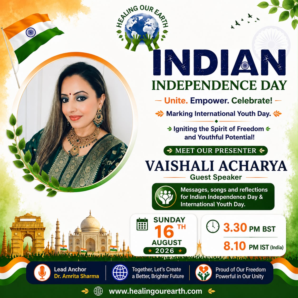 Vaishali Acharya, speaking at Indian Independence Day 2026