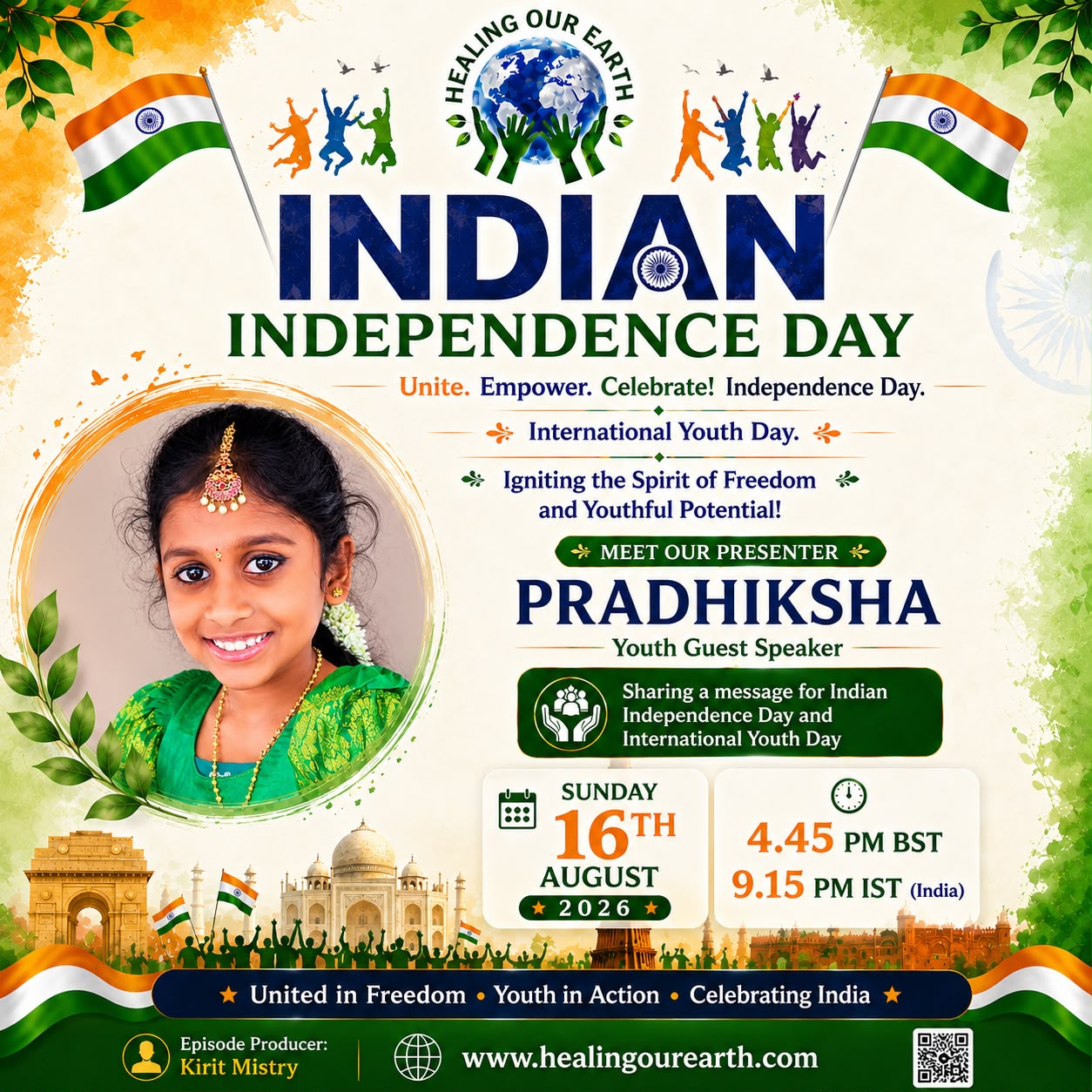 Pradhiksha, speaking at Indian Independence Day 2026