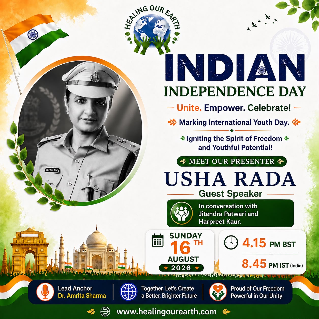 Usha Rada, speaking at Indian Independence Day 2026