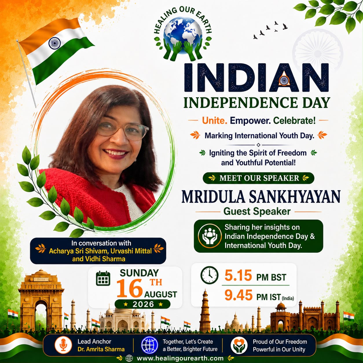 Mridula Sankhyayan, speaking at Indian Independence Day 2026