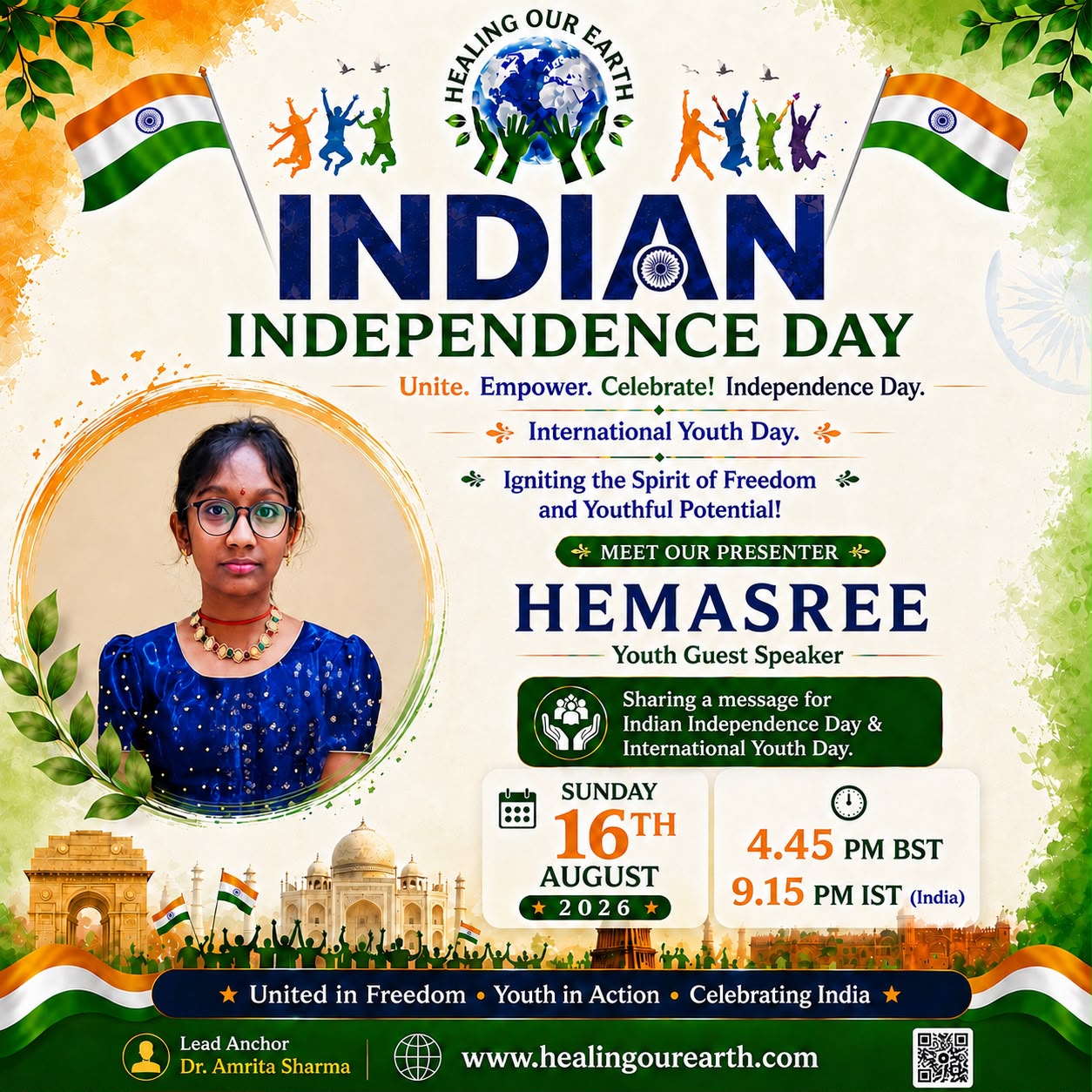 Hemasree, speaking at Indian Independence Day 2026