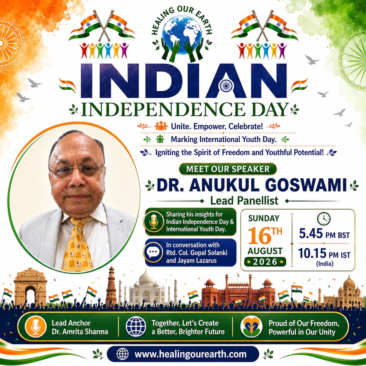 Dr Anukul Goswami, speaking at Indian Independence Day 2026