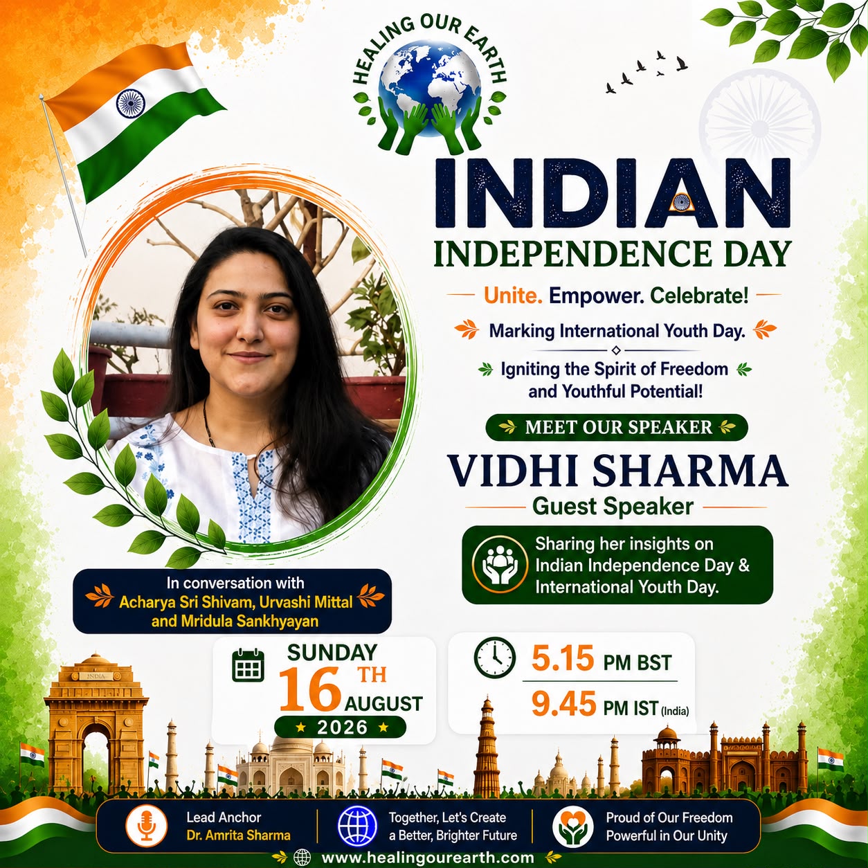 Vidhi Sharma, speaking at Indian Independence Day 2026