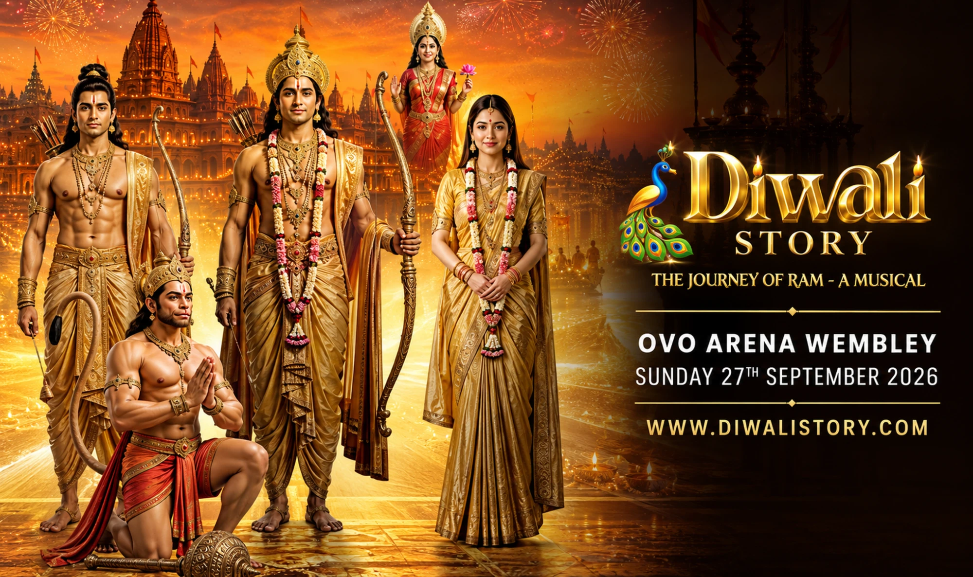 Diwali Story: The Journey of Ram, a musical, at OVO Arena Wembley on Sunday 27 September 2026